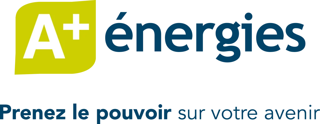 Logo officiel A+ énergies avec sa baseline